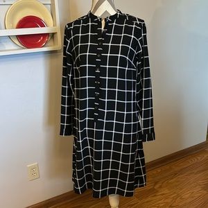 Merona black & white dress, size medium